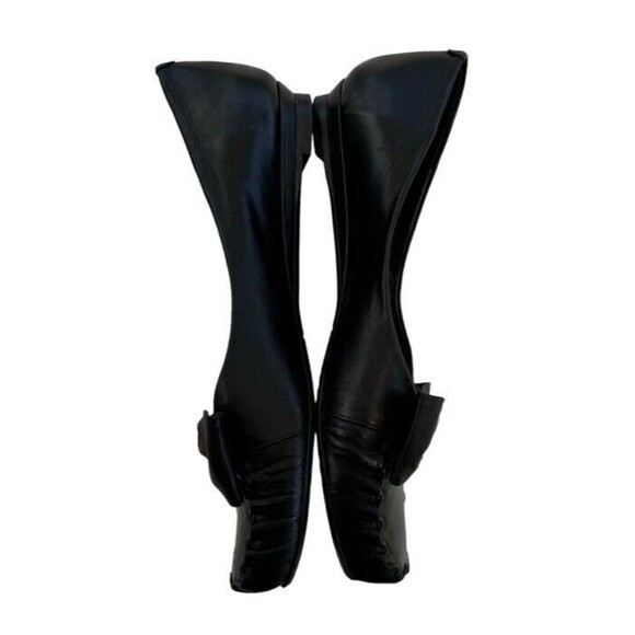 AUDLEY Heel Flats Bow Leather Loafers Black Preppy Chic Comfort Slip On EU 38.5 - Picture 4 of 8